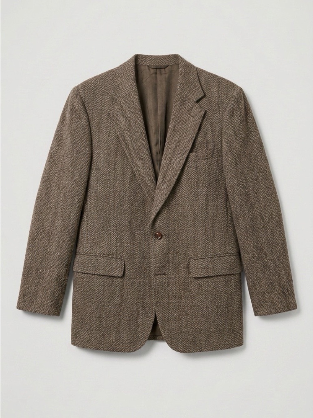 Harris Tweed Wool Classic Men's Brown Herringbone Blazer
